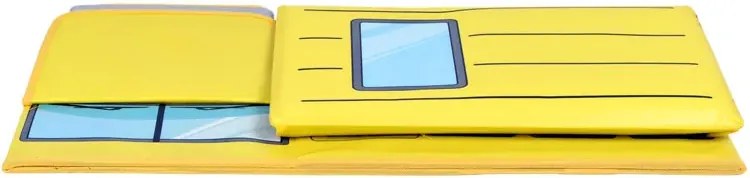 Żółta składana pufa ze schowkiem autobus K0-B54