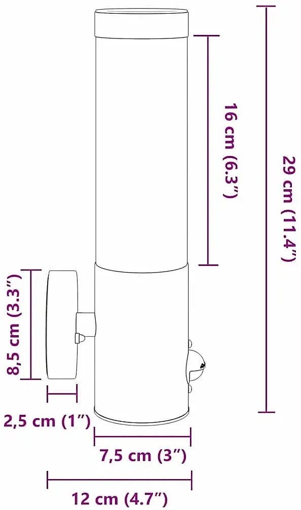 Czarny kinkiet zewnętrzny F022-CervinH7-S01