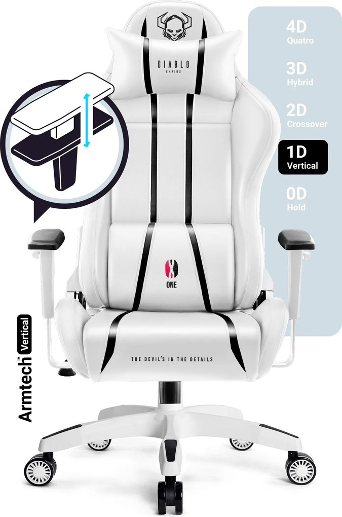 Fotel gamingowy Diablo X-One 2.0 King Size biały