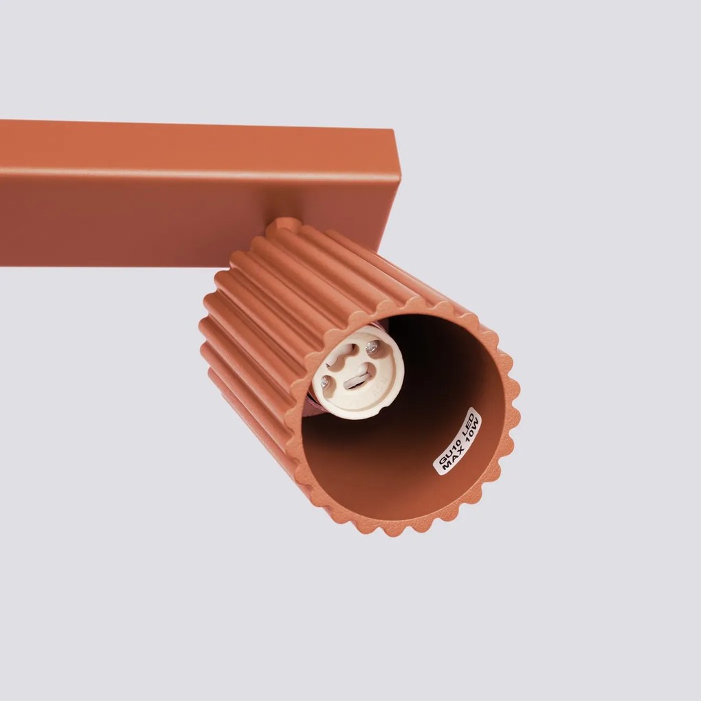 Listwa oświetleniowa 2-punktowa KARBON 2L ochra czerwona ryflowana SOLLUX LIGHTING