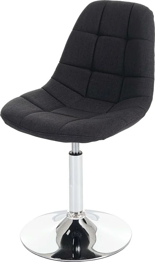 Krzesło do jadalni MCW-A60,  tkanina/tkanina ciemnoszara, podstawa chromowana