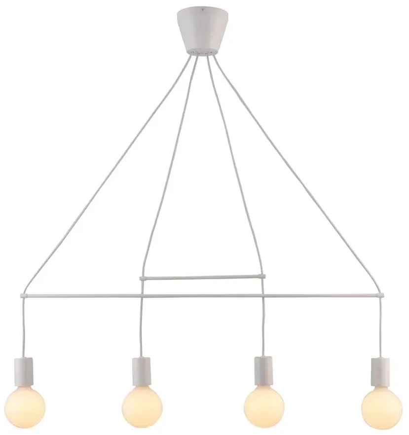 Biała industrialna lampa wisząca - 4X K167 K3-Z47