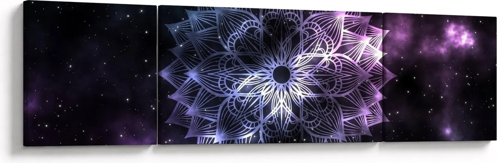 Obraz - Mandala lotosu w kosmosie (170x50 cm)