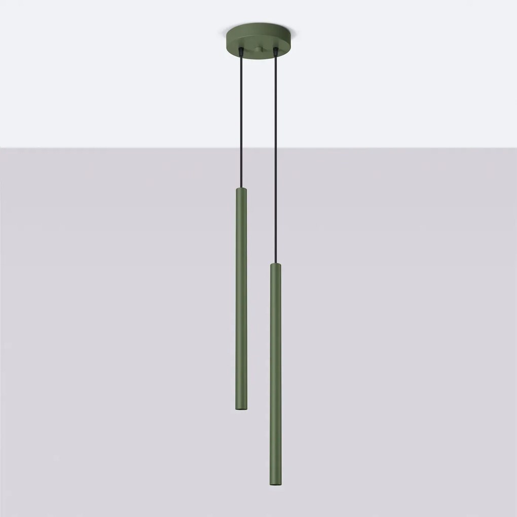 Lampa wisząca PASTELO 2 zielona oliwka SOLLUX LIGHTING