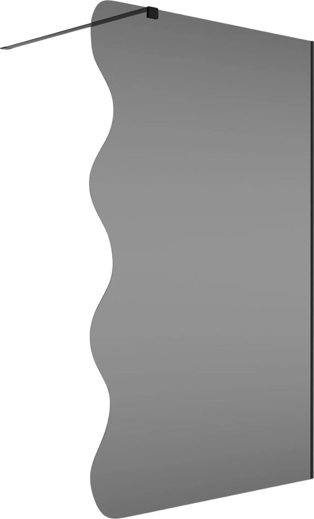 Ścianka prysznicowa Walk in fix szkło grafitowe falowane 8mm MOLIS Wave Grafit MASSI | Różne rozmiary : Kolor profili kabiny - złoty, Szerokość ścianki - 90 cm , Typ montażu - WALK in FIX (Do ściany)