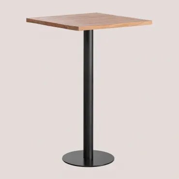 Kwadratowy Wysoki Stół Barowy Z Drewna Akacjowego Macchiato ↔︎ 70 Cm & Czarny - Sklum