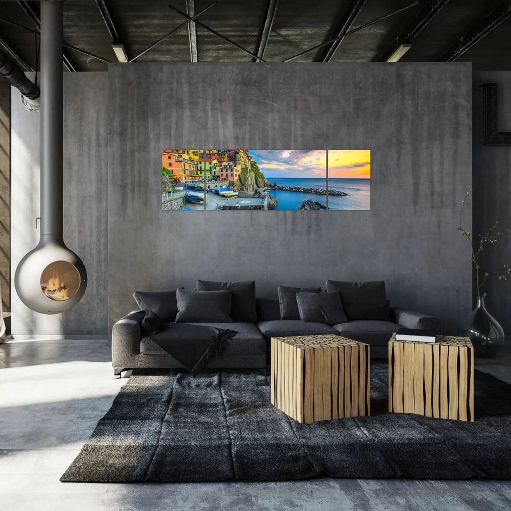 Obraz - Wioska śródziemnomorska (170x50 cm)