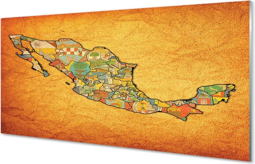 Panel nad Blat Kuchenny Kolorowa Mapa Kontynentów