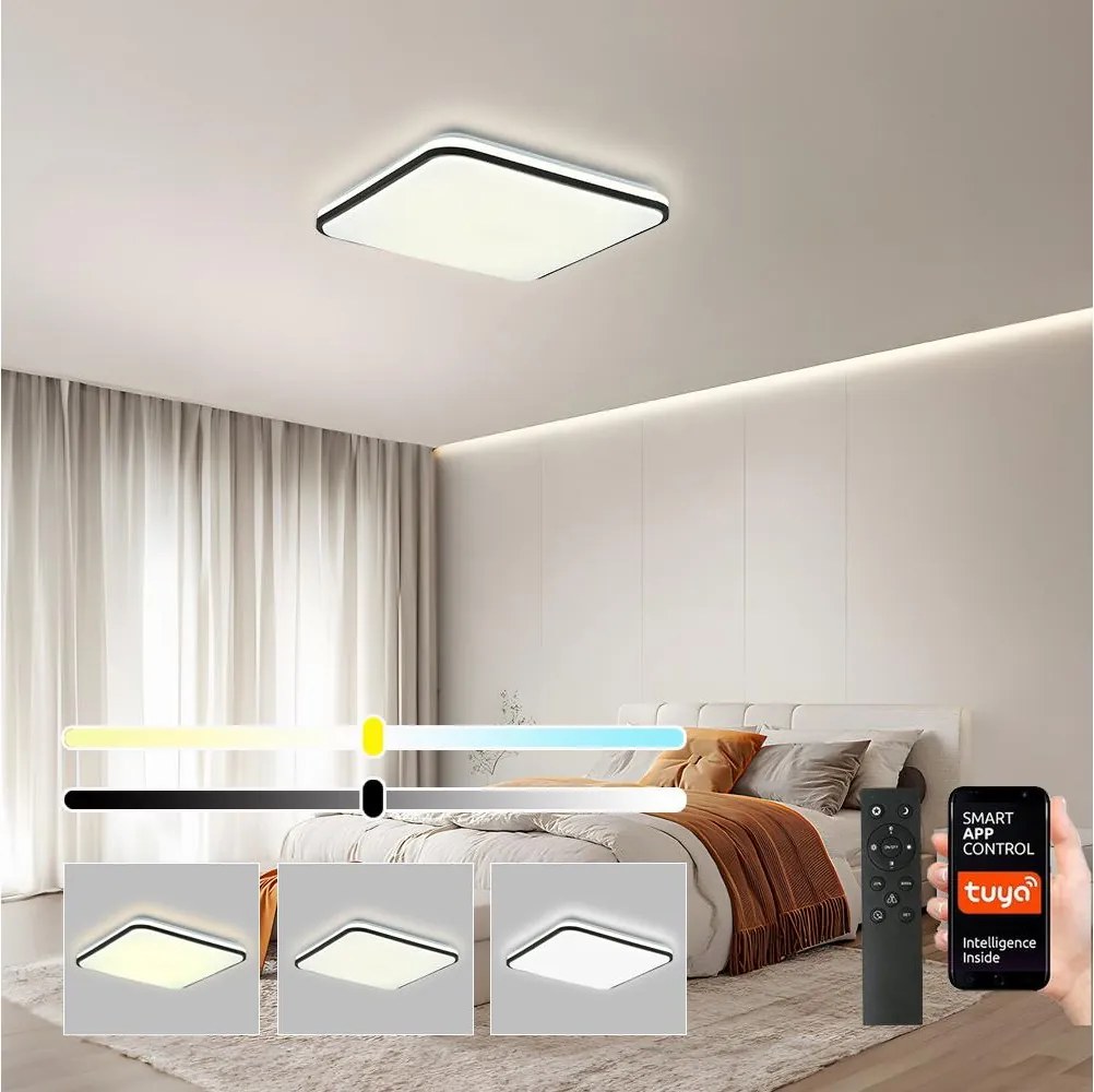 Brilagi - ściemnialna oprawa sufitowa SMART LED/24W/230V 43x43 cm Wi-Fi Tuya + pilot