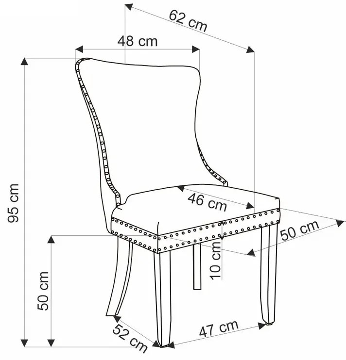 Zielone stylowe krzesło drewniane w stylu glamour K1-K46