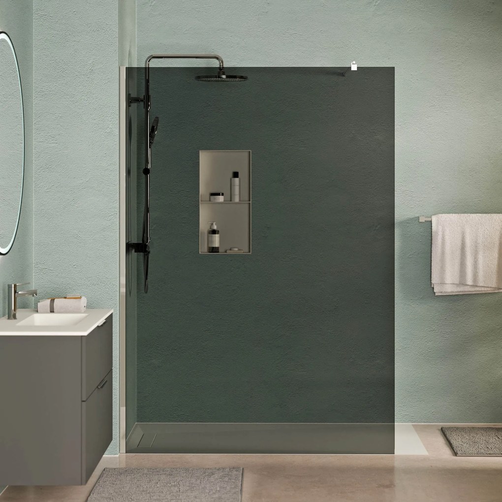Walk-In Dusche EIRA - Grauglas 8 mm und 10 mm