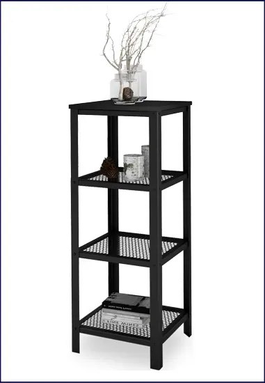 Czarny metalowy regał do salonu P7-G73