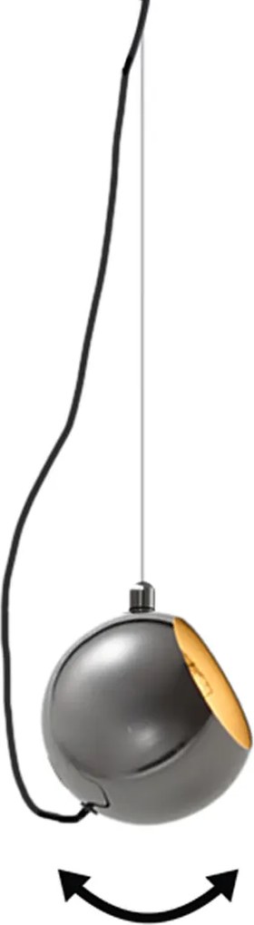 Designerska lampa wisząca ciemny chrom do systemu szynowego 1-fazowego - Slimline Sara