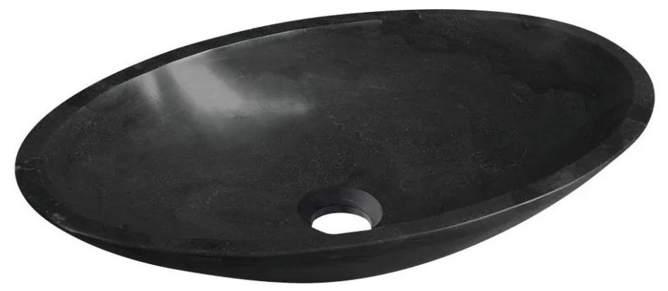 Sapho - Umywalka nablatowa BLOK 60x35 cm marquin/matowa czarna