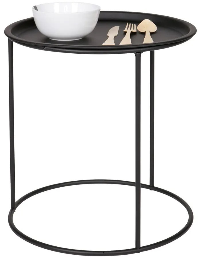Czarny stolik WOOOD Ivar, Ø 40 cm