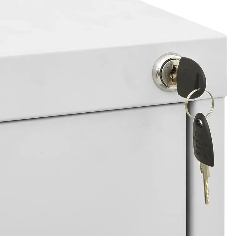 Jasnoszary zamykany kontenerek biurowy L7-B11