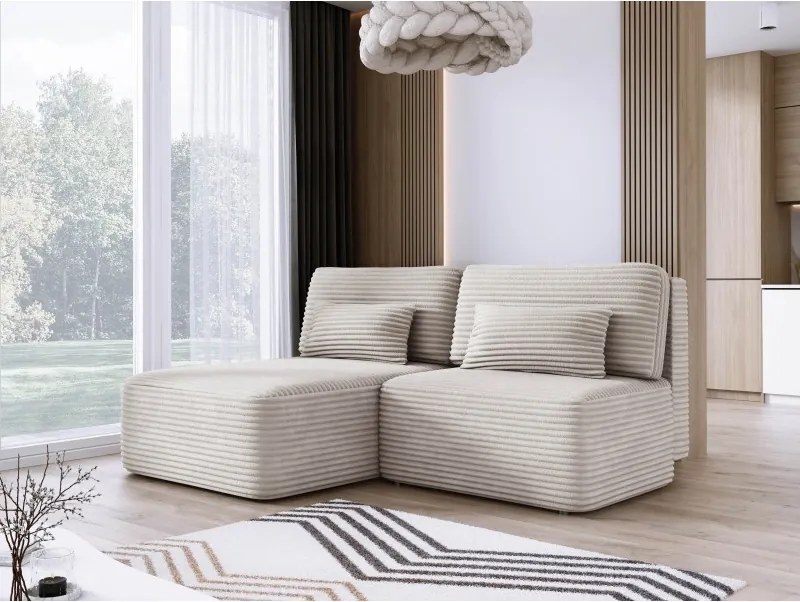 Narożnik TILIA wolnostojący układ L strona Lewa z funkcją spania w tkaninie Tilia 01