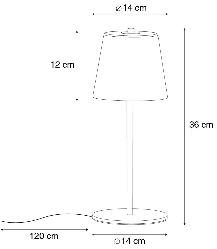 Nowoczesna lampa stołowa złota z dymionym szkłem włącznie z LED 3-stopniowym ściemniaczem - Jent Nowoczesny Oswietlenie wewnetrzne