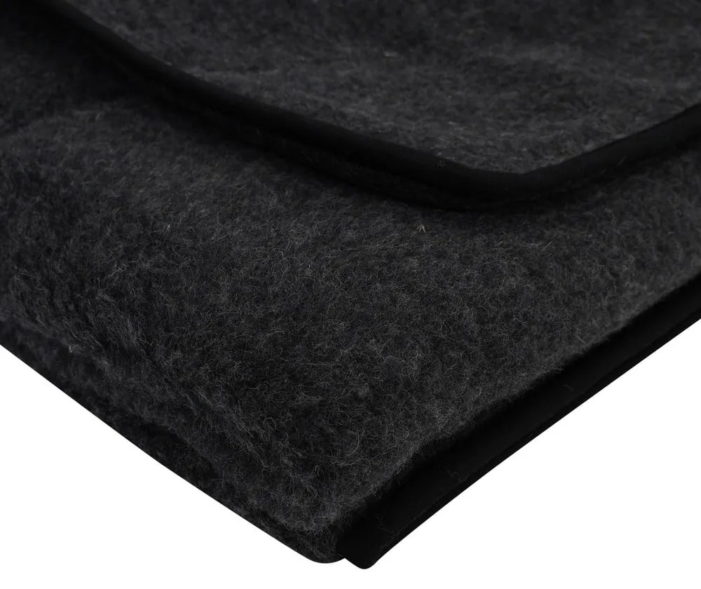 Czarny koc z wełny merynosa Native Natural Merino Black, 220x200 cm