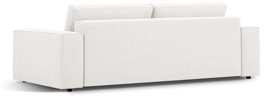 Biała rozkładana sofa z materiału bouclé 247 cm Jodie – Micadoni Home