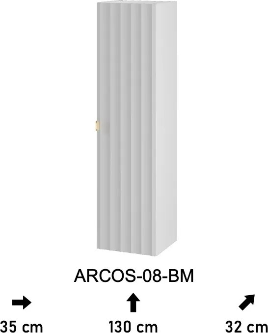 Szafka łazienkowa wisząca - słupek Arcos 08 biały mat