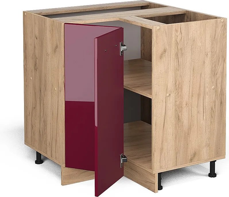 Szafka narożna czerwony połysk 75.6x60x81.6 r-line