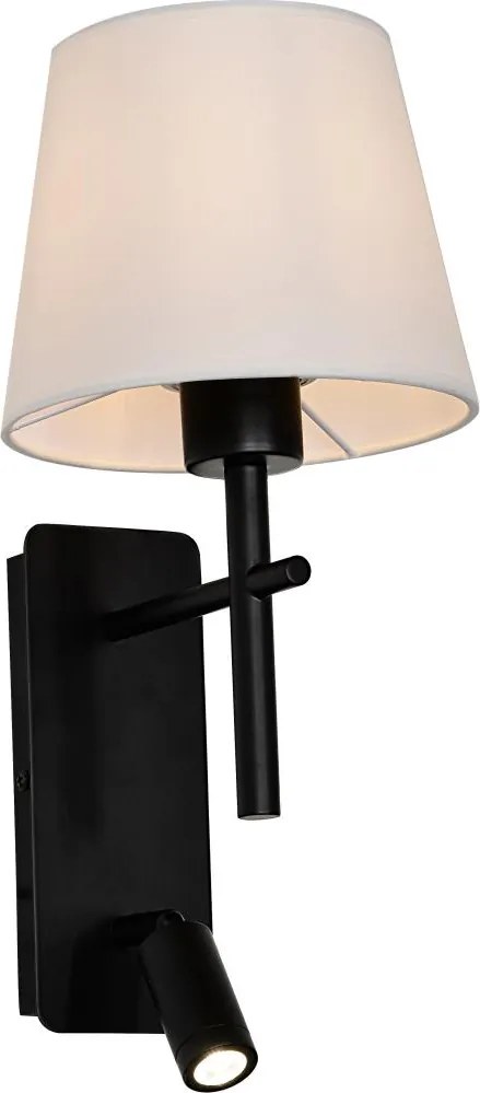 Zuma Line W4106-2BK+WH-LED Kinkiet LUNA 1xE27/40W/230V + LED/2,5W czarny/biały