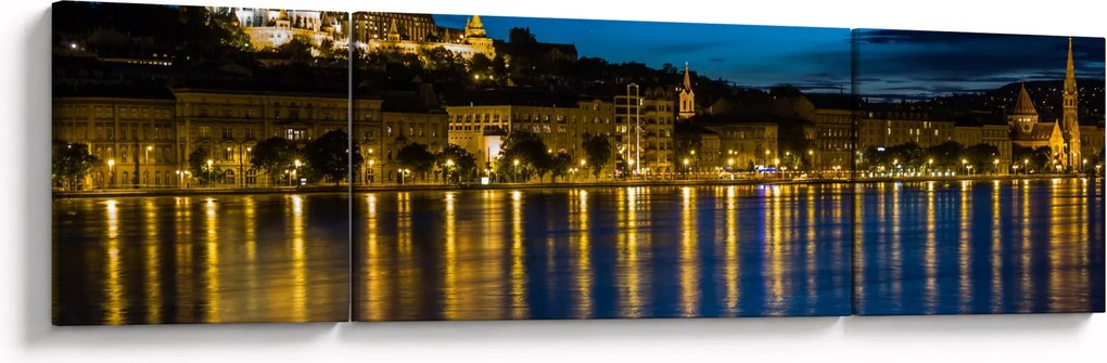 Obraz miasta nocą (170x50 cm)