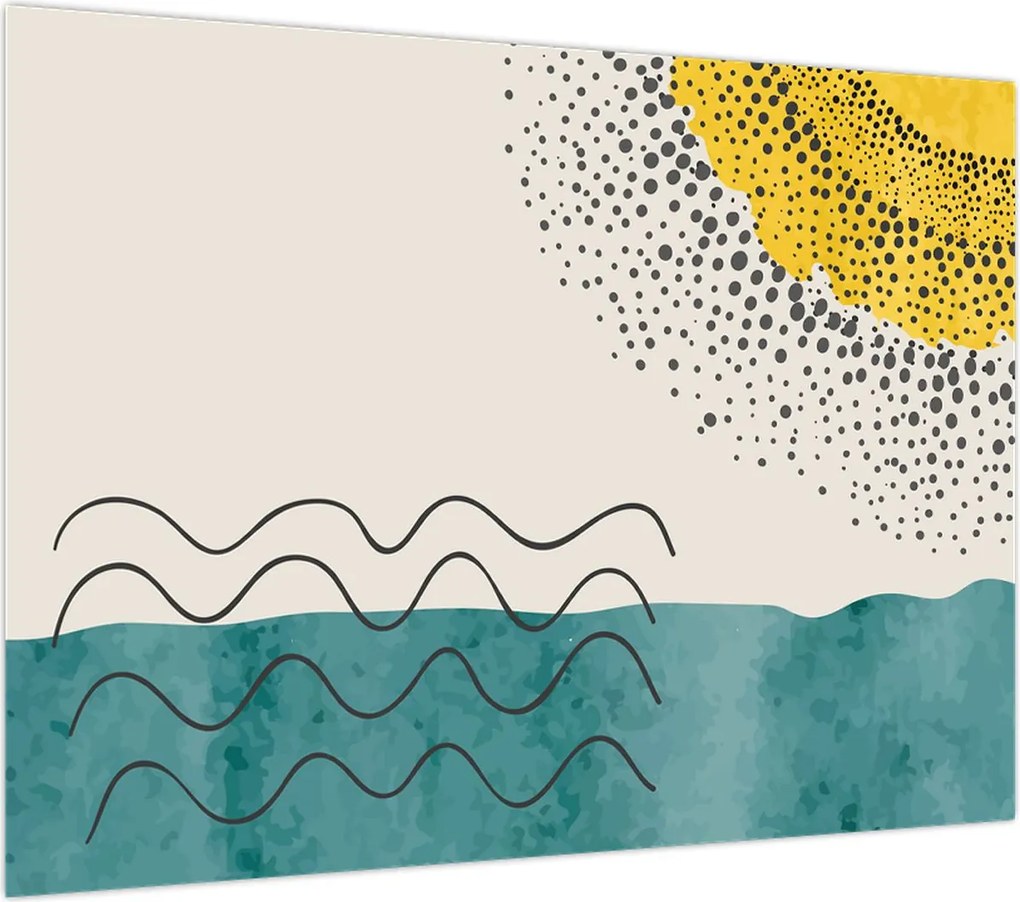 Obraz na szkle - Abstrakcyjny obraz plaży N⁰1 (70x50 cm)