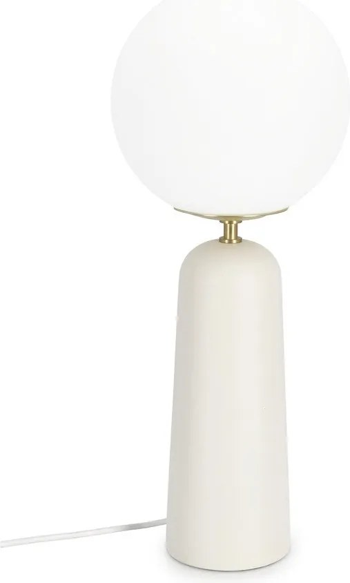 Biała metalowa lampa stołowa ze szklanym kloszem (wysokość 51 cm) Delphine – Bizzotto