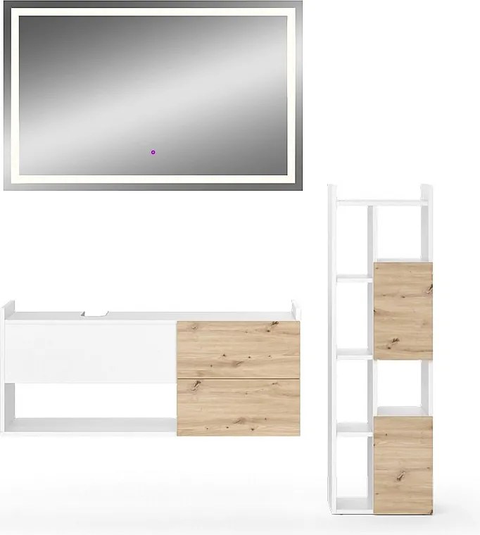 Zestaw mebli łazienkowych biały 105x43x45 alf