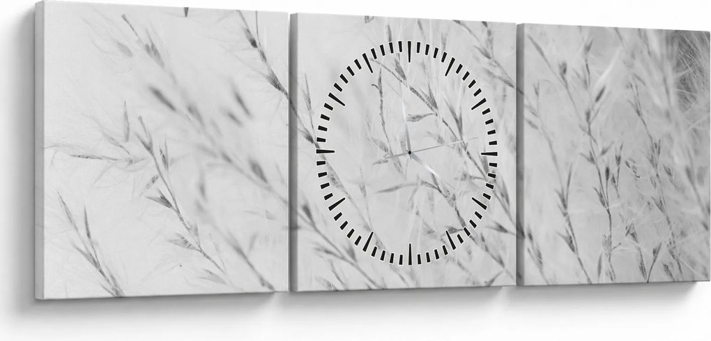 Obraz - Trawa pampasowa N⁰2 (z zegarem) (90x30 cm)