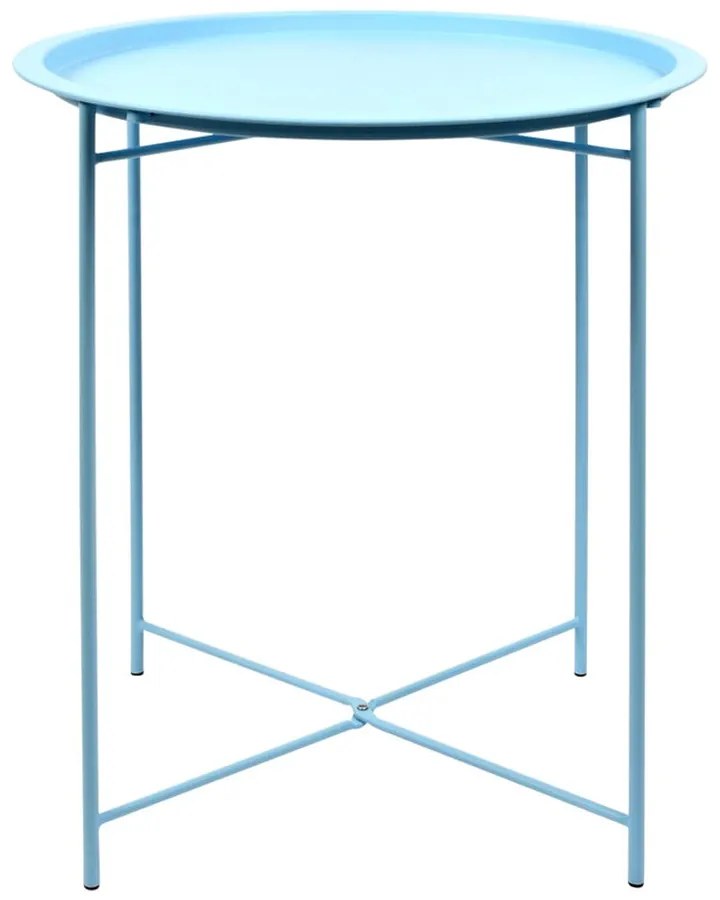 Metalowy rozkładany stolik ogrodowy w turkusowym kolorze Esschert Design, 46x46x52 cm