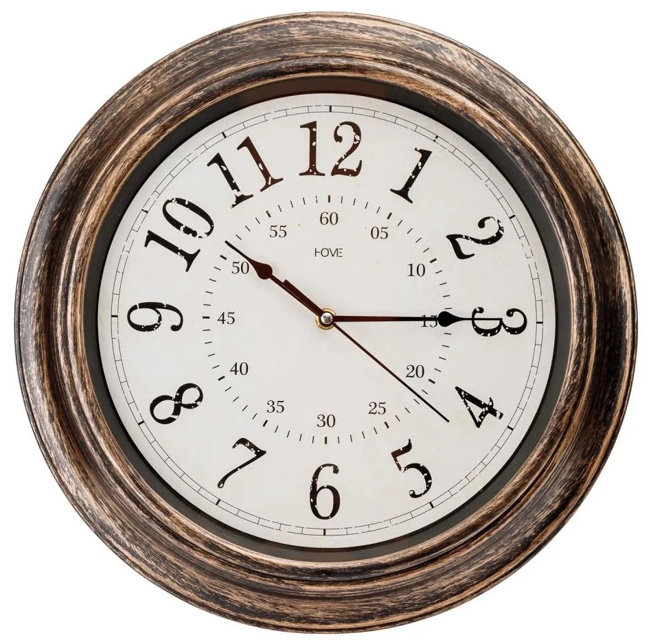 Zegar ścienny Ø 40 cm, 1xAA, brązowo-biały