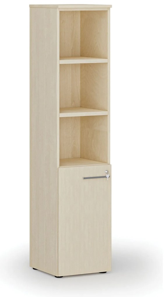 Szafa biurowa kombinowana PRIMO WOOD, drzwi na 2 poziomach, 400 x 420 x 1781 mm, brzoza