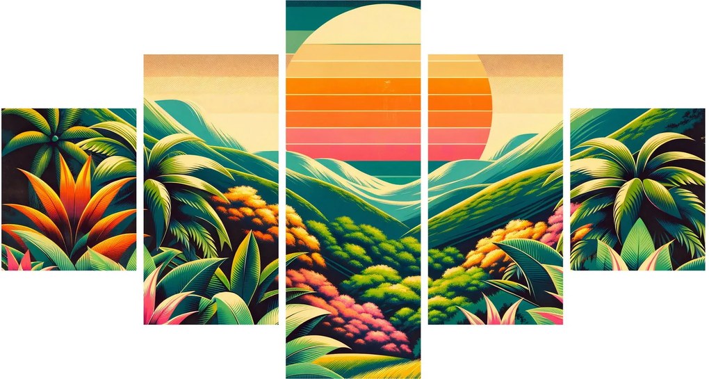 Obraz - Kolorowy zachód słońca (125x70 cm)