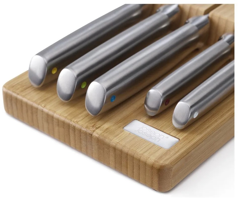 Zestaw noży ze stojakiem ze stali nierdzewnej 5 szt. Elevate Bamboo – Joseph Joseph