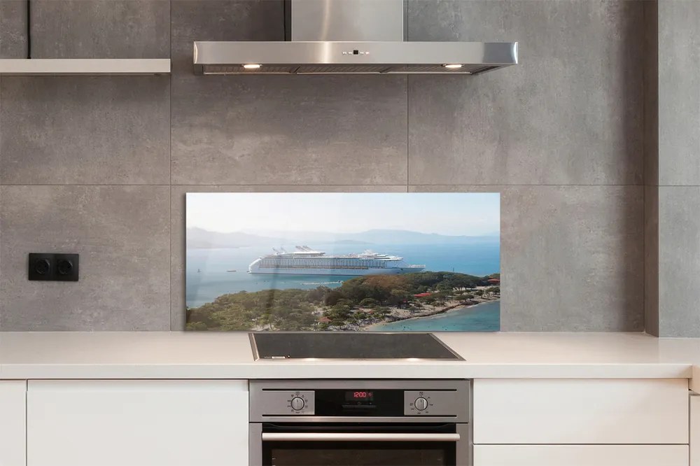 Szkło do Kuchni na Ścianę Statek przy Wyspie w Górach