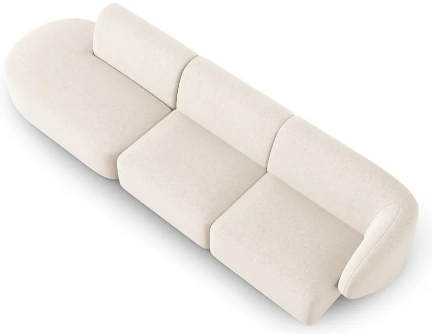 Beżowa sofa z tkaniny szenilowej prawostronna 311 cm Paolo – Milo Casa