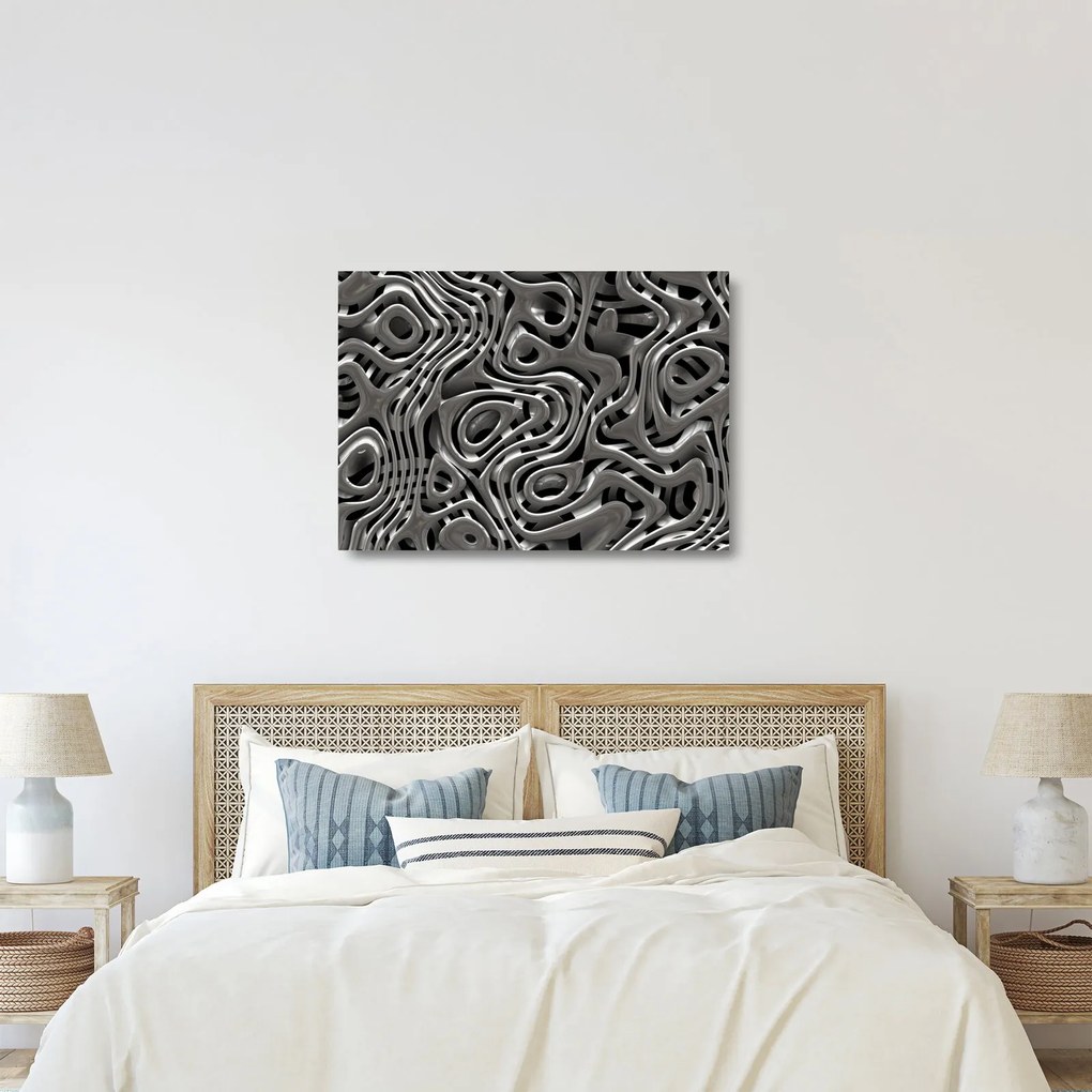 Obraz na szkle - Metaliczna abstrakcja (70x50 cm)