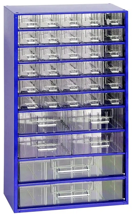 Metalowa szafa z szufladami, 306 x 155 x 552 mm, 30x S, 4x M, 2x L