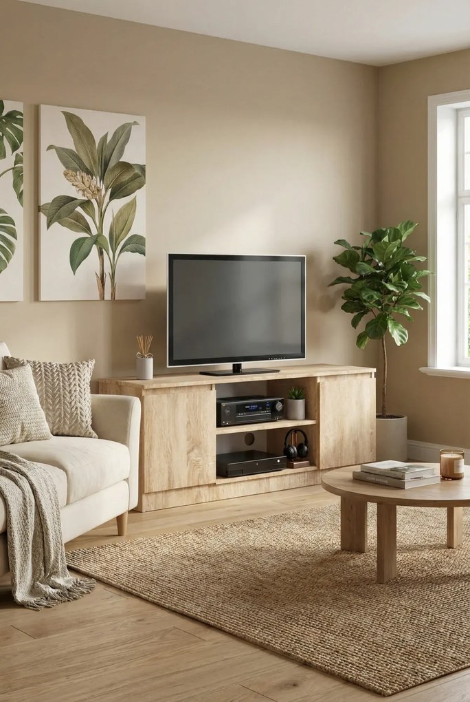 Szafka Pod Telewizor Z Półkami Dąb Sonoma C2-R35