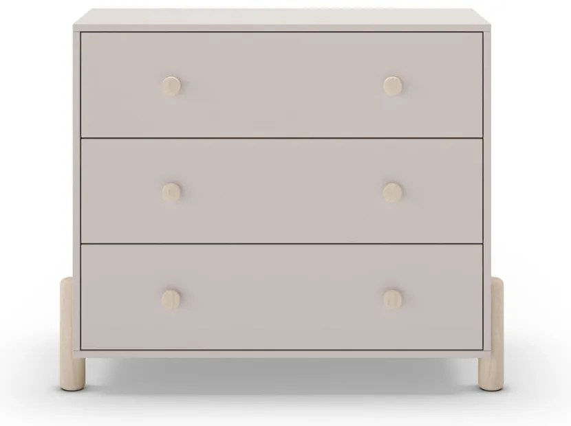 Kremowa niska komoda dziecięca z litego drewna sosnowego 90x80 cm Enola – Marckeric