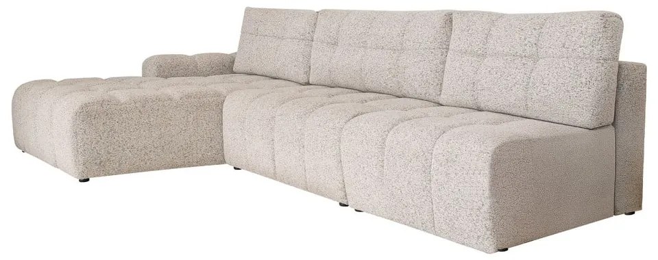 Beżowy rozkładany narożnik modułowy ze schowkiem (lewostronny) Lulu – Miuform