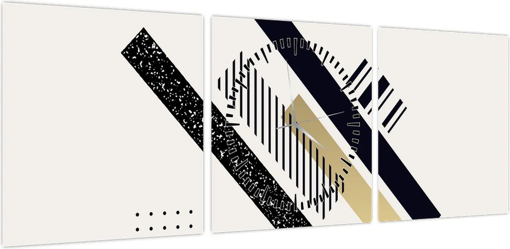Obraz - Kształty geometryczne N⁰5 (z zegarem) (90x30 cm)