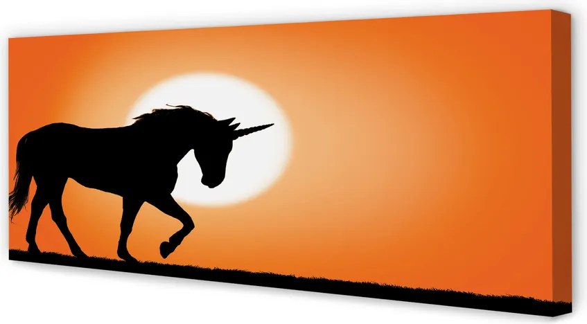 Zdjęcie na płótnie Zachód Słońca z Jednorożcem