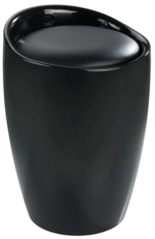 Pufa CANDY BLACK - kosz na pranie, 2w1, WENKO
