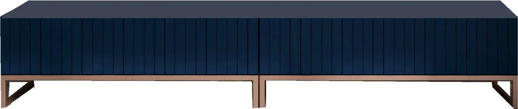 Komplet 2 szt granatowych szafek RTV z lamelami C4-Z57