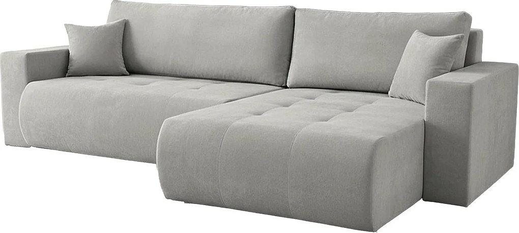 Uniwersalny narożnik do salonu Kora - tkanina Wind, szary