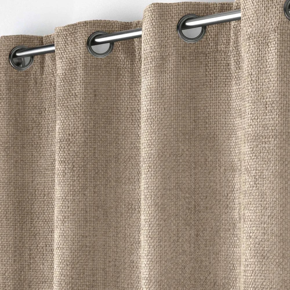 Jasnobrązowa zasłona z szenilu 140x260 cm Leo – douceur d'intérieur